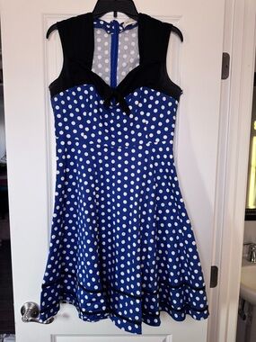 Summer Polka Dot Cotton Vintage Elegant Dress Big Swing